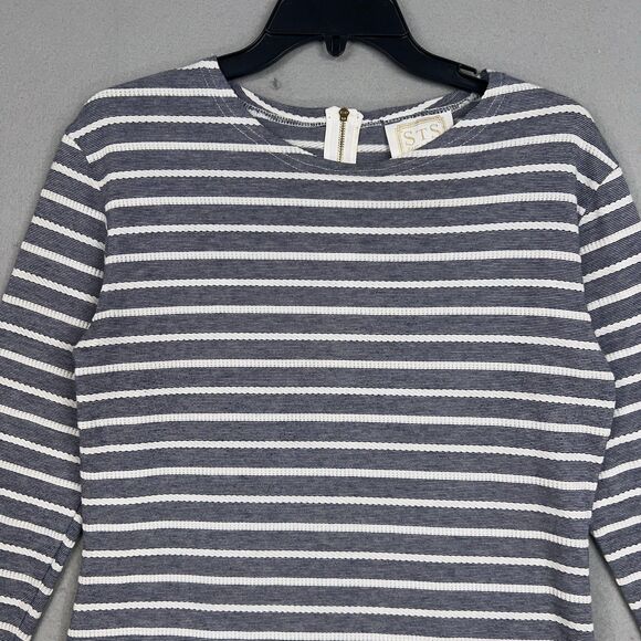 Sail to Sable Dress Womens Small Navy White Striped Coastal Nautical Preppy STS - Picture 2 of 13